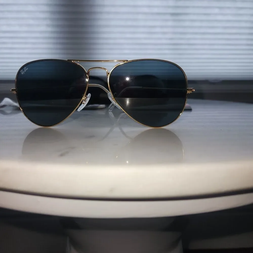 Rayban RB3025 Aviator Arista Gold Green Lens Metal L0205 58-14 135 3n NEW - Picture 2 of 11